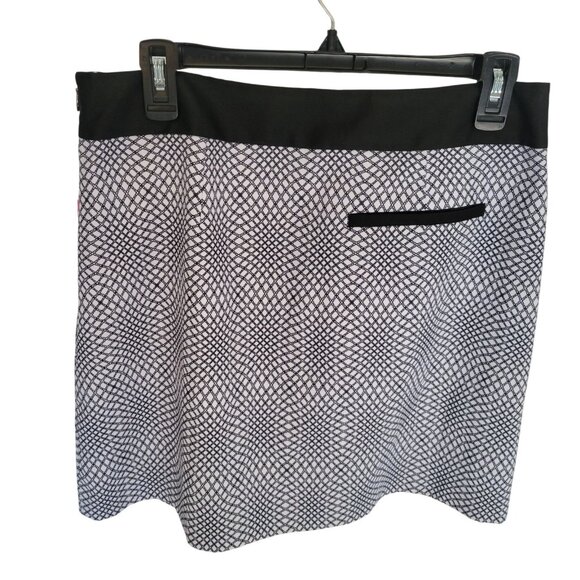 Annika Cutter & Buck Women’s Skort US 8 EU 38 Black White & Pink Mesh Print - Picture 2 of 7